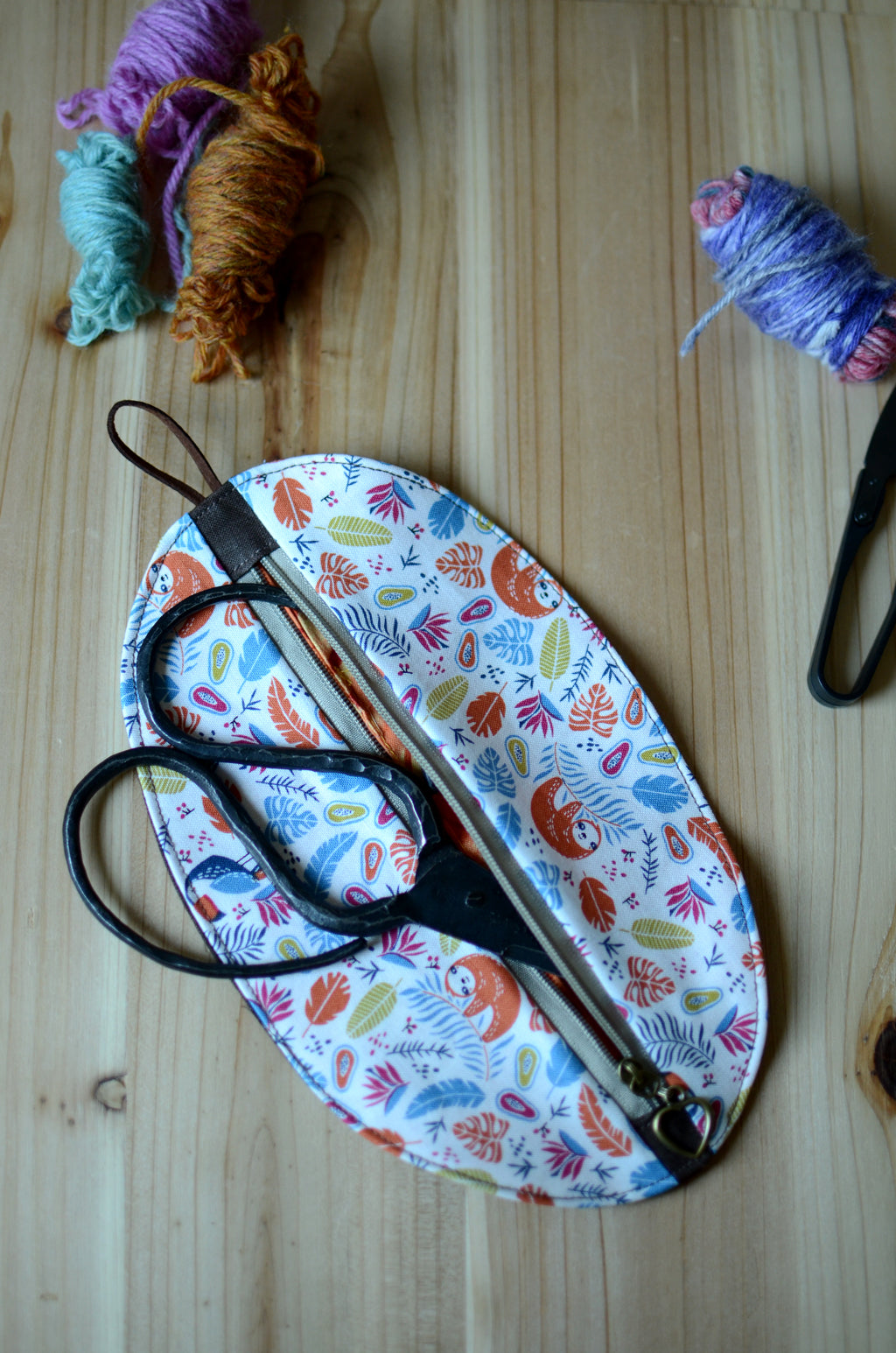 Notion pouch for knitters and crocheters