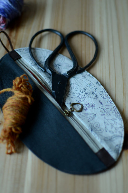 Notion storage for scissors, stitch markers, and more