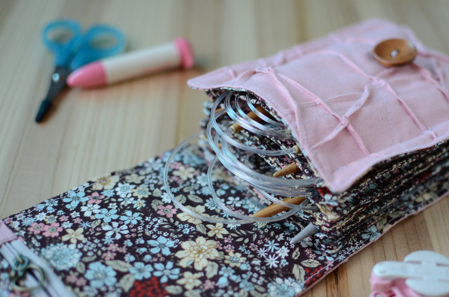 A perfect knitting needle case for many circular needle sets.