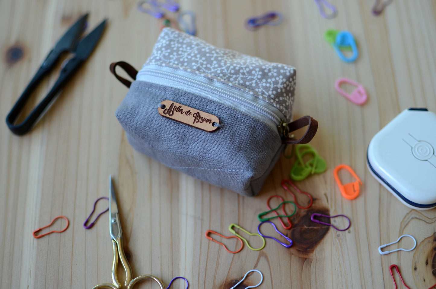 Keep your mini notion in safe in mini notion box pouch/ Gentle Grey
