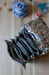 A perfect knitting needle case for many circular needle sets. Natural Linen in dark olive green