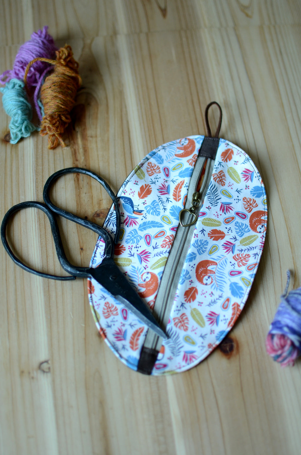 Notion pouch for knitters and crocheters