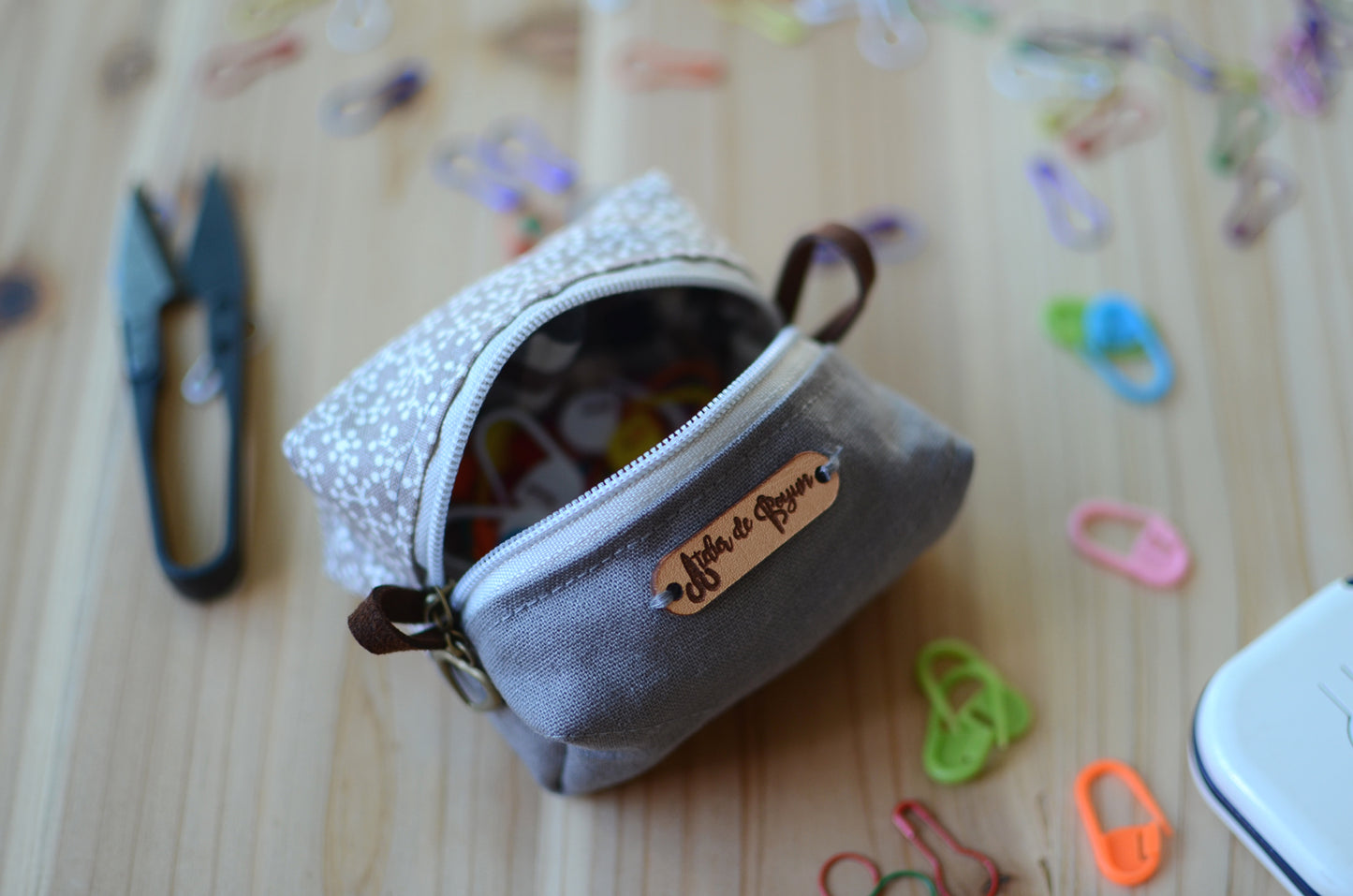 Keep your mini notion in safe in mini notion box pouch/ Gentle Grey