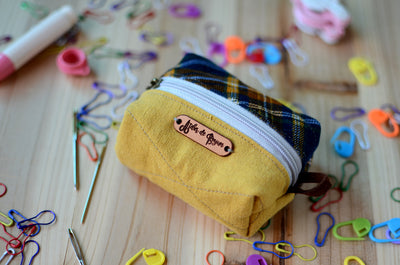 Handy mini box storage for your knit essentials/ mustard