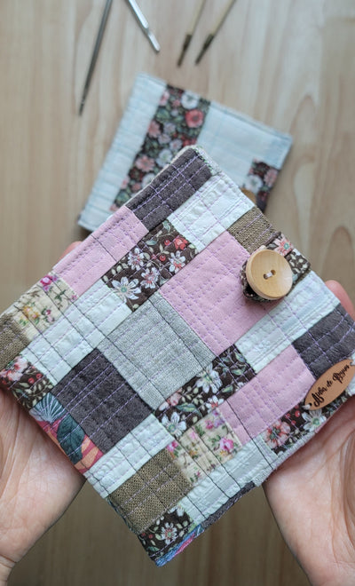 unique knitting needle organizer created with recycled fabrics