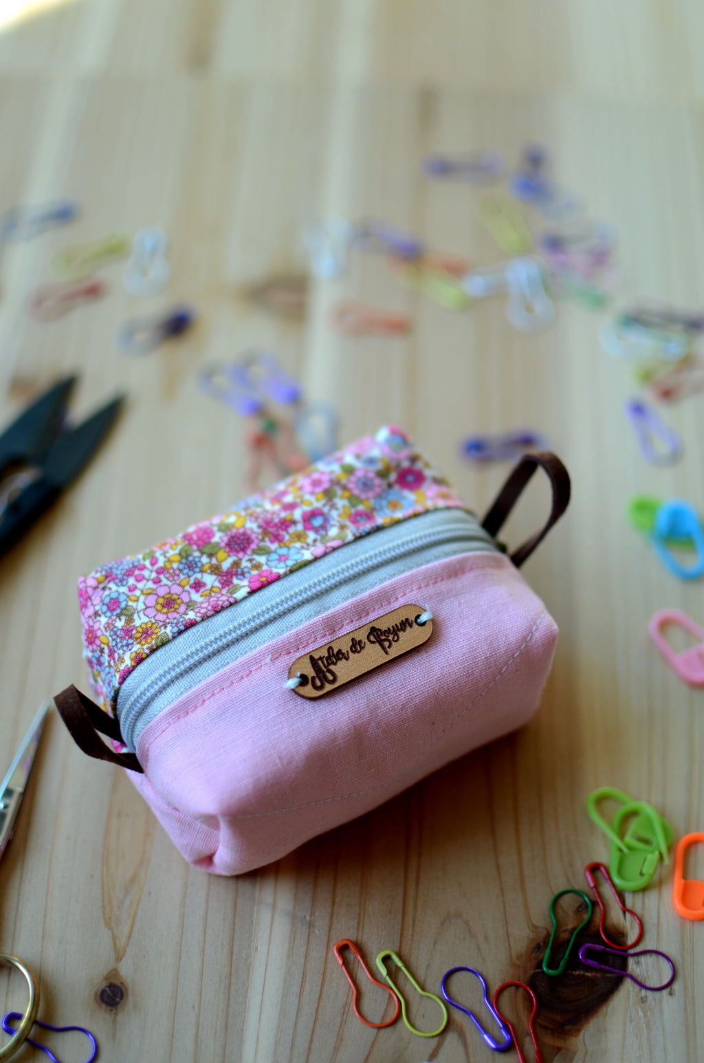 Cute mini box pouch for your crochet essentials/ Sweet Pink