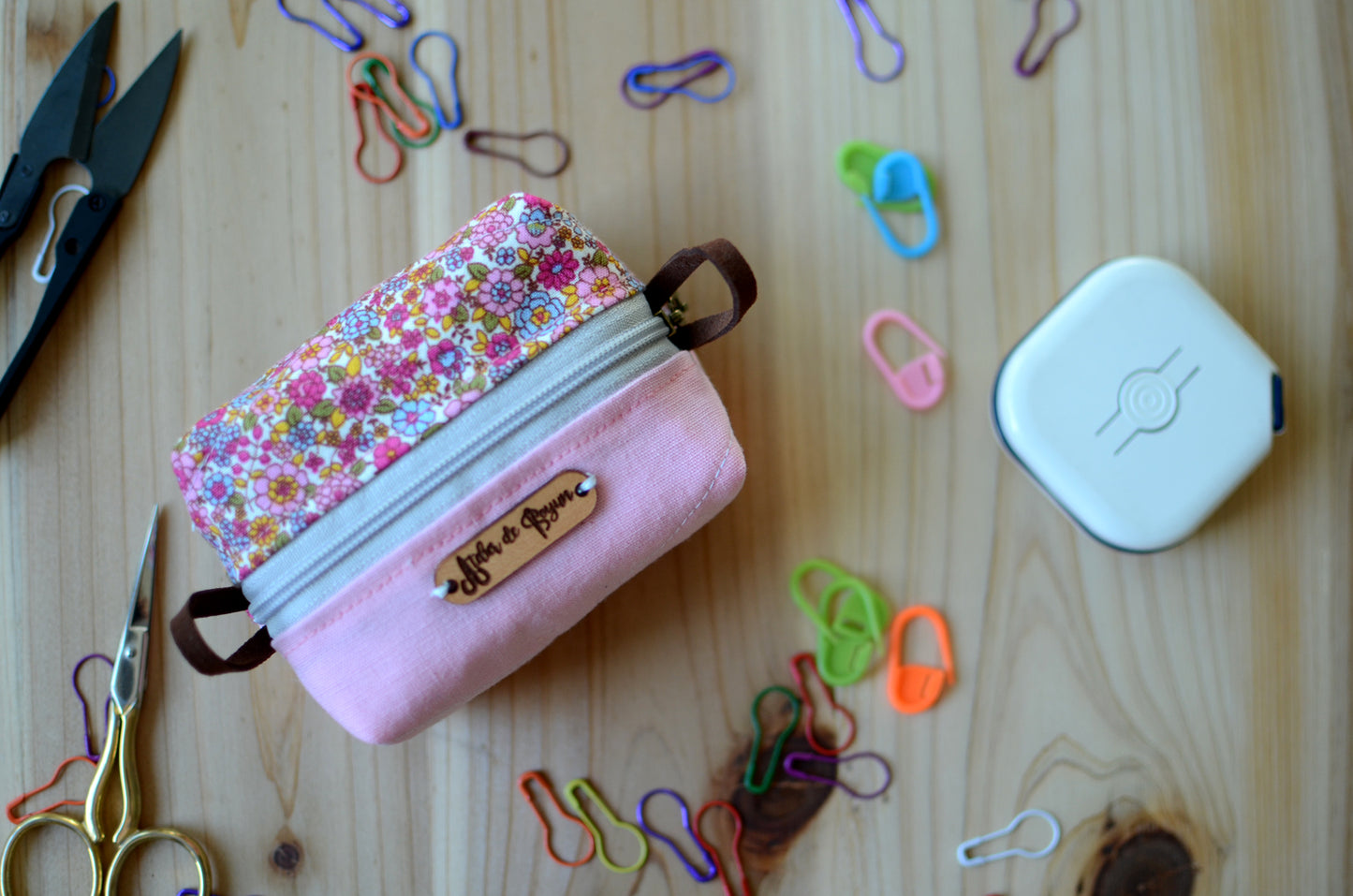 Cute mini box pouch for your crochet essentials/ Sweet Pink