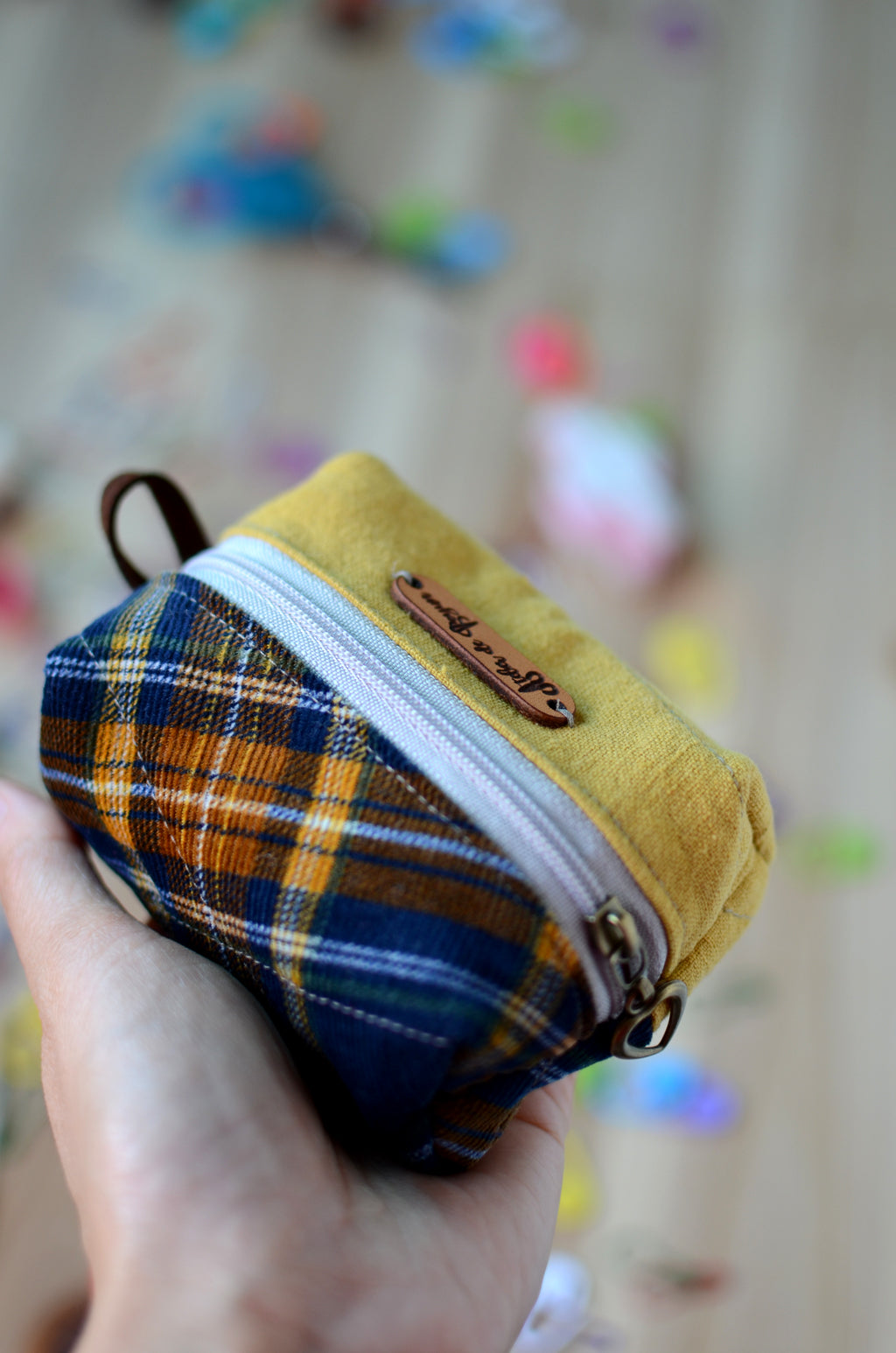 Handy mini box storage for your knit essentials/ mustard