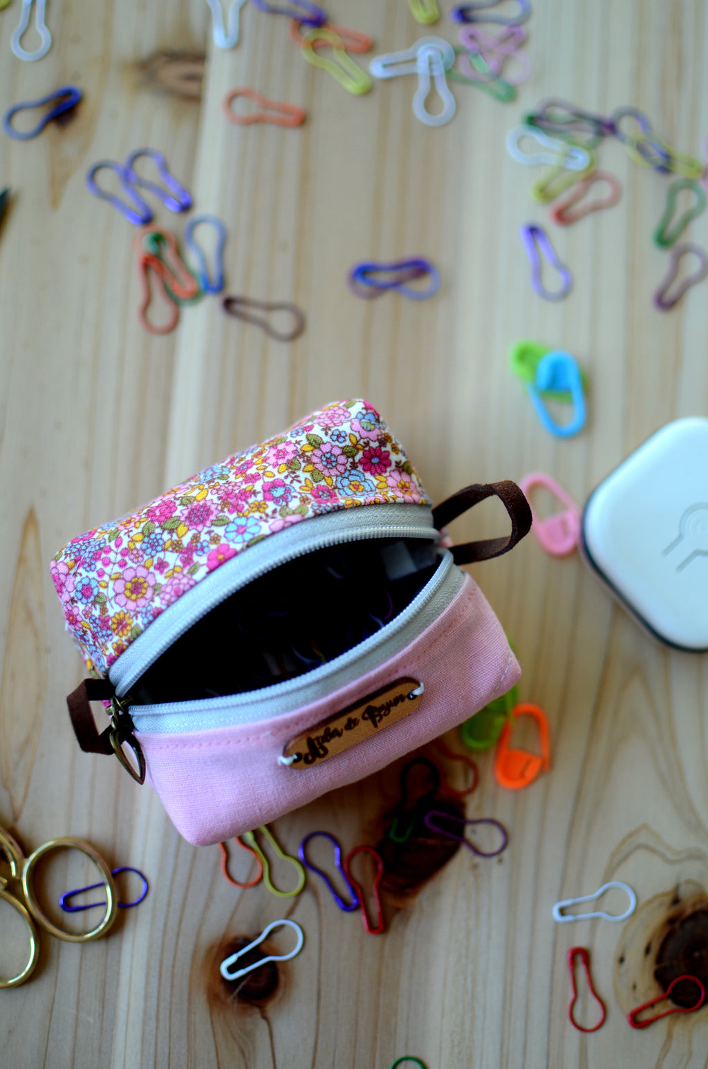 Cute mini box pouch for your crochet essentials/ Sweet Pink