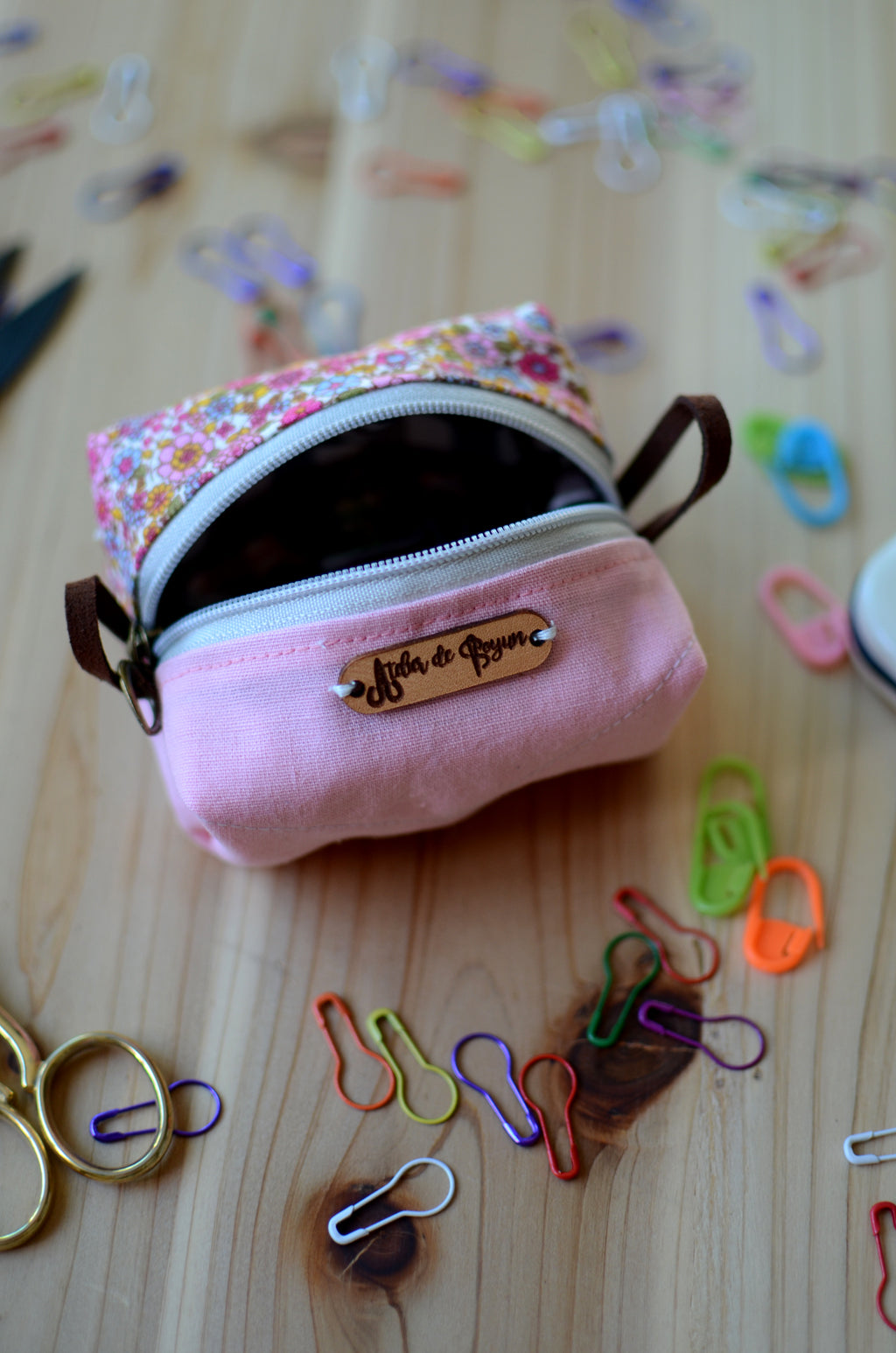 Cute mini box pouch for your crochet essentials/ Sweet Pink