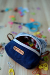 Stitch marker case/ gift idea for knitters and crochet lovers/ midnight blue
