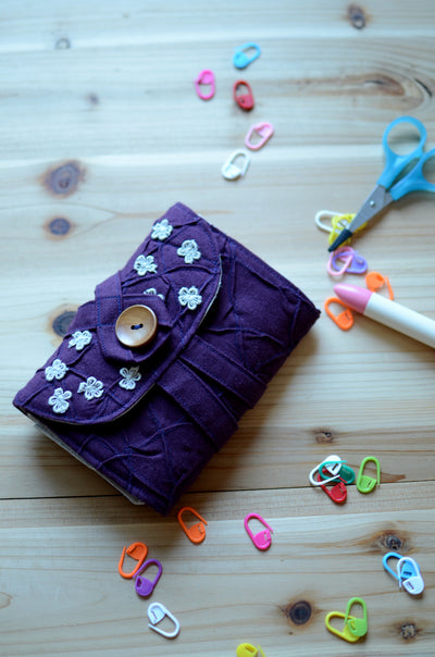 Interchaneable knitting needle case in Egg Plant