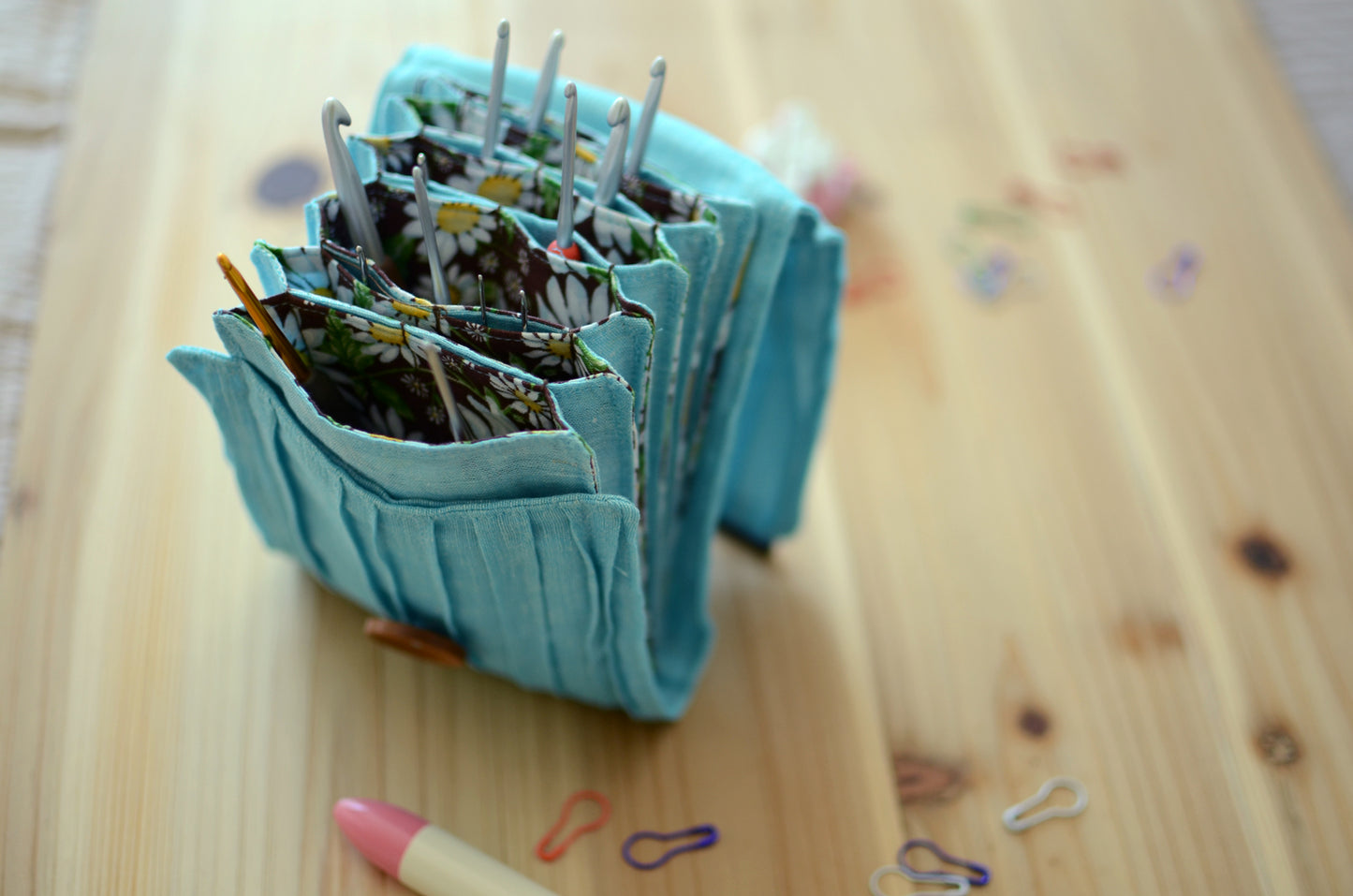 Organize all your crochet hooks in one small storage