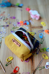 Handy mini box storage for your knit essentials/ mustard