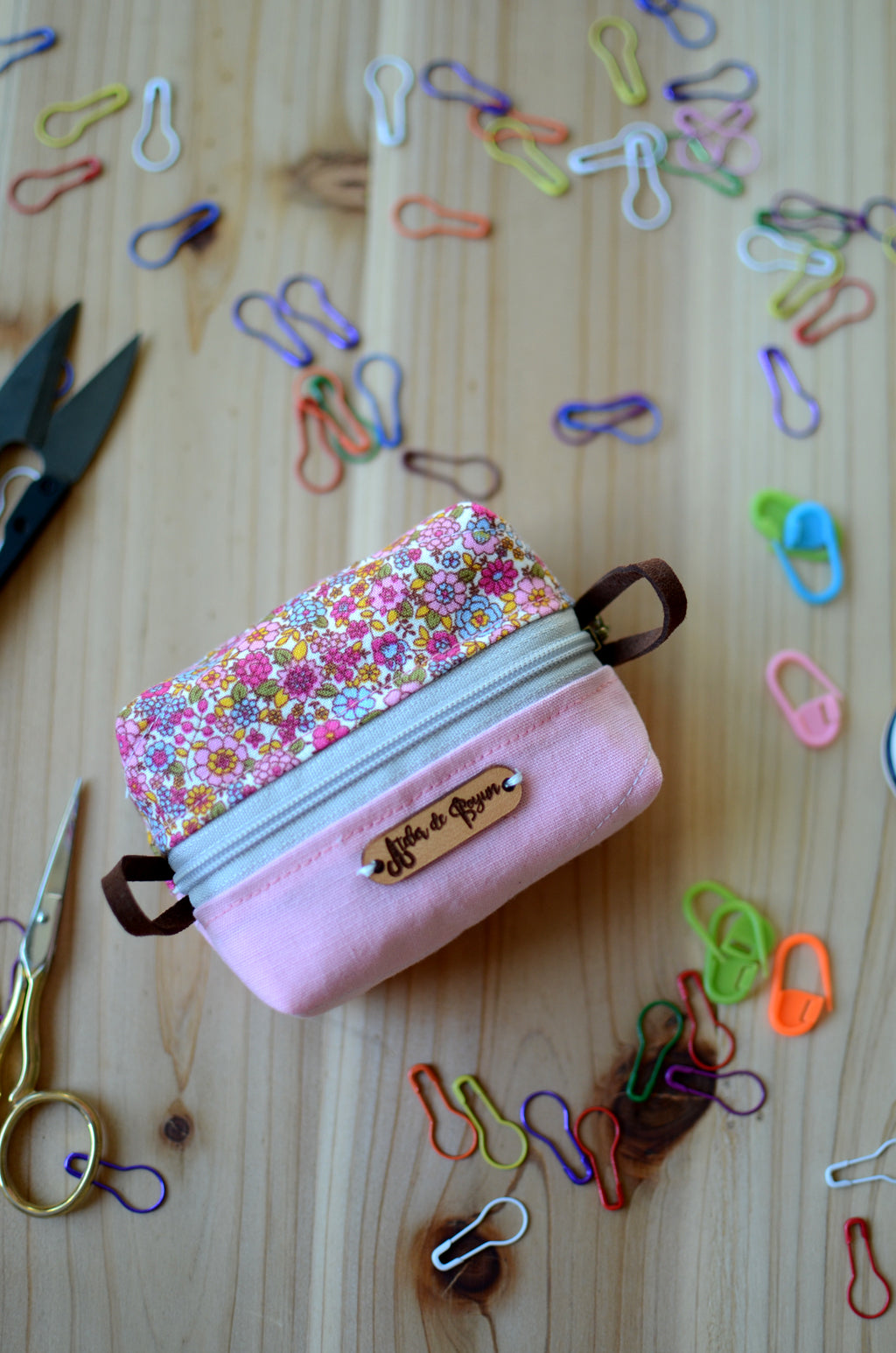 Cute mini box pouch for your crochet essentials/ Sweet Pink