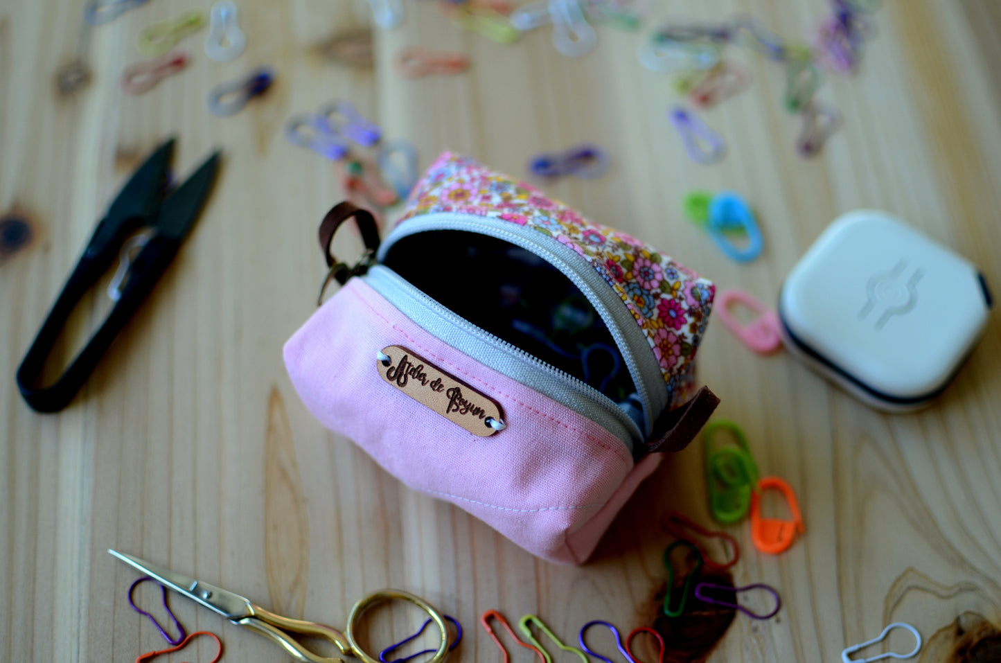 Cute mini box pouch for your crochet essentials/ Sweet Pink