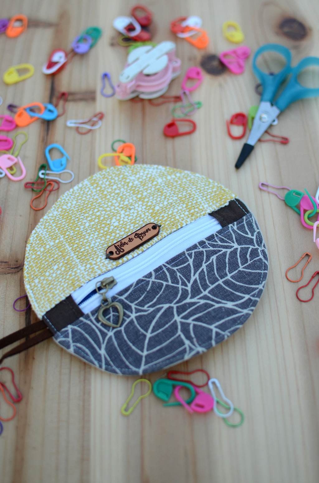 Mini zipper case/ Perfect for gift exchange, stocking stuffer, and self-gifting/ Woven Gold